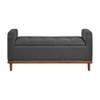 TiramisuBest 62" Modern Tufted Button Storage Bench with Rolled Arms – Upholstered Ottoman for Bedroom, Living Room, Foyer (Grey) - 4 of 4