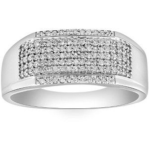 Pompeii3 1/2Ct Men's Pave Diamond Ring in White Gold - 1 of 4