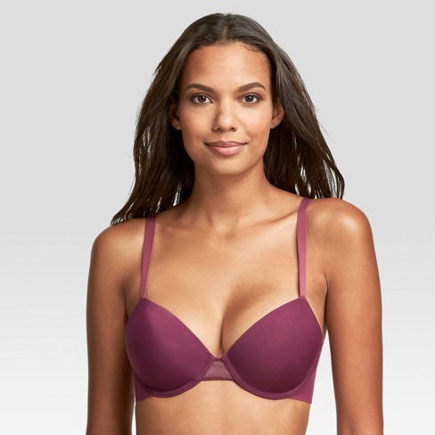 Maidenform Self Expressions Women's Simply The One Lightly Lined T-Shirt  Bra SE1200 - Dark Mulberry 40DD
