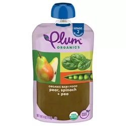 Plum Organics Pear Spinach & Pea Baby Food - (Select Count)
