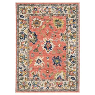 Oriental Weavers Lucca 2889B Salmon Pink / Multi Indoor Area Rug - 2' x 3'