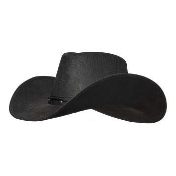 Underwraps Black Cowboy Hat with Metal Stud Rim Adult Costume Accessory