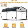 Durable Metal Carport with Galvanized Steel Roof, Outdoor Steel Shelter Kit for Cars, Trucks, Boats and Tractors - 2 of 4