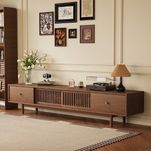 Luck Live Mid-Century Modern 78.7" TV Stand, 2 Storage Drawers, Cable Management Port & Solid Wood Legs, Wooden Entertainment Center for Living Room - 1 of 4