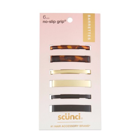 Scünci No-slip Grip Thin Plastic Headbands - Black/brown/mixed- All Hair -  3pk : Target