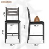 Set of 2/4 Wooden Bar Stools, Faux Leather Upholstered with Back & Footrest, 250Lbs Capacity, Thick Cushion Counter Height for Kitchen Island - 2 of 4