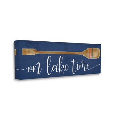 Stupell Industries On Lake Time Phrase Boat Oar over Blue