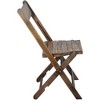Emma and Oliver Slatted Wood Folding Wedding Chair - Event Chair - Antique Black, Set of 2 - 3 of 4