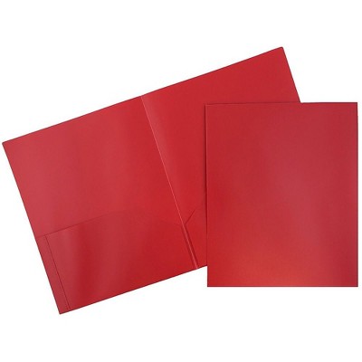 JAM Paper Pop 2-Pocket Presentation Folder Red 96/Box 382EREDB