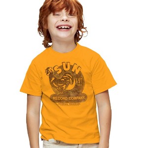 Sun Sun Record Kids T Shirt For Youth, Gold - 1 of 4