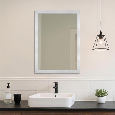 Rectangular Wall Mirror, White Framed Mirror for Bathroom, Bedroom, Living Room & Entryway Decor