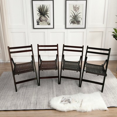 SKRAN Furniture Set Slatted Wood Folding Special Event Chair, Foldable Style Patio Dining Chairs for Kitchen, Balcony and patio