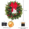 TackView 24Inch Christmas Wreath, Artificial Wreath- Holiday Decorations for Indoor Outdoor Mantel Door,Green+Red - 3 of 4