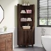 Lantine 68“ Tall Corner Cabinet, Farmhouse Wooden Kitchen Storage Cabinet with Doors and Shelves, for Living Room, Bathroom, Home Office, Brown - 4 of 4