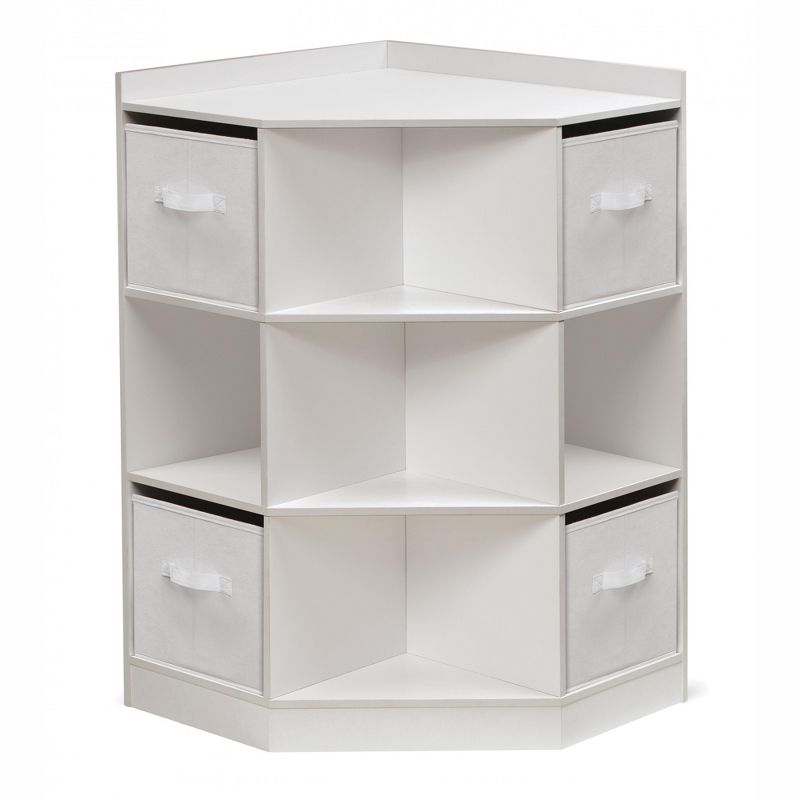 Badger Basket Corner Cubby Storage Unit with Four Reversible Baskets - White, 1 of 9