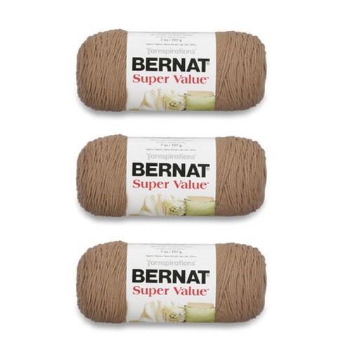 Bernat Super Value Honey Yarn - 3 Pack of 198g/7oz - Acrylic - 4 Medium  (Worsted) - 426 Yards - Knitting/Crochet