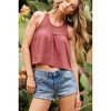 Women's Mesh Inset Shirred Sweetheart Tank - bobi - 4 of 4