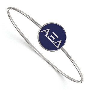 Black Bow Jewelry Sterling Silver Alpha Xi Delta Greek Life Bangle Bracelet 8 Inch - 1 of 3