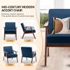 26" Wide Upholstered Mid-Century Modern Accent Chair with Rubber Wood Frame and Armrests for Living Room or Bedroom -3irtyhousy - 3 of 4