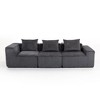CAVINAS Multi Comfy Corduroy Sofa with Horizontal Texture Design,Indoor Compression 3-Seater Sofa Set,Sofa Couch for Living Room Furniture - 4 of 4