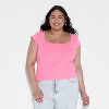 Women's Slim Fit Short Sleeve Square Neck T-Shirt - Wild Fable™ - 2 of 4