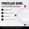 DUKA Large Porcelain Serving Bowl, 101oz – Modern White Serving Dish for Parties with Wooden Base Stand - 2 of 4