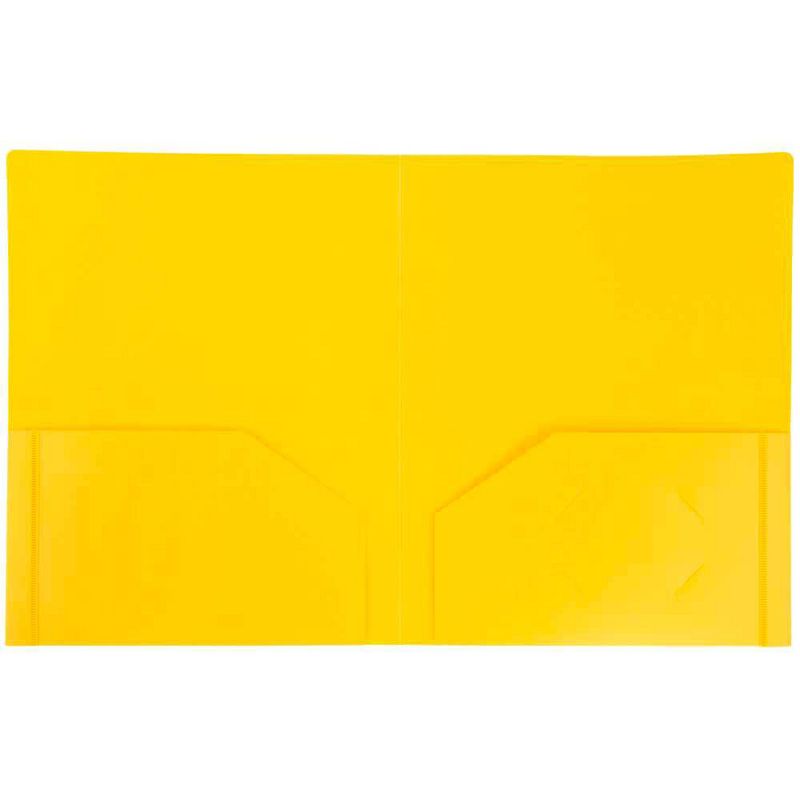 JAM 6pk 2 Pocket Heavy Duty Plastic Folders - Yellow, 5 of 11