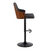 Set of 2 Stella Adjustable Barstools: Swivel Seat, Fabric Upholstery, Metal Base - LumiSource - 3 of 4