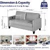 72“ 3-Seater Sofa with USB Ports, Mid-Century Modern Gray Couch for Living Room, Bedroom, Apartment – Comfy & Space-Saving Design - 2 of 4