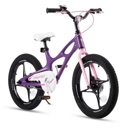 Royalbaby Freestyle 16 in. Fuchsia Kids Bike Boys and Girls Bicycle with Kickstand and Training Wheels, Purple