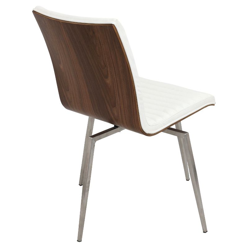 Set of 2 Mason Swivel Modern Walnut Wood Back Dining Chairs - Lumisource, 4 of 10
