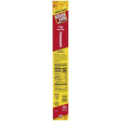 Slim Jim Twin Pack Original Smoked Snack Stick – 1.94oz : Target