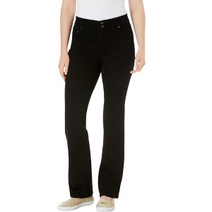 Woman Within Women's Plus Size Petite Secret Solutions; Tummy Smoothing Bootcut Denim Jean - 1 of 4