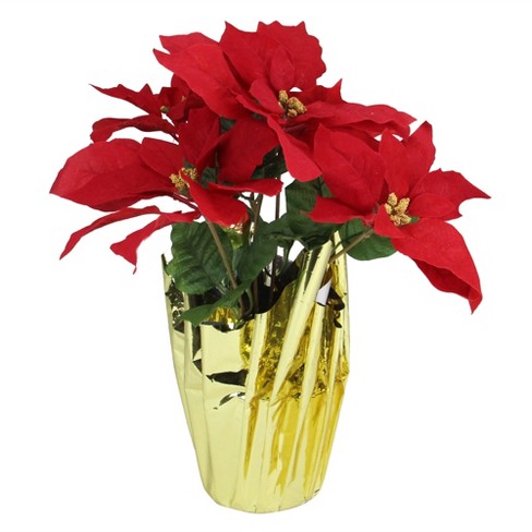 12 Christmas Red Flowers for Crafts, Artificial Poinsettia, Small Christmas  Fake Flowers 