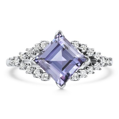 Pompeii3 Amethyst & Diamond Ring 10k Gold Lab Created