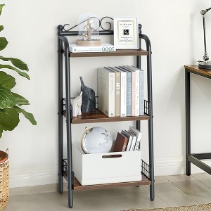 Whizmax 3 Tier Bookshelf, Metal Standing Book Shelves Display Book Rack for Living Room Bedroom Home Office - 1 of 4