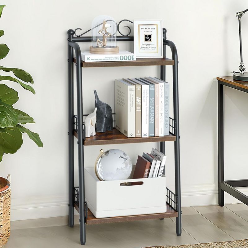Whizmax 3 Tier Bookshelf, Metal Standing Book Shelves Display Book Rack for Living Room Bedroom Home Office, 1 of 9