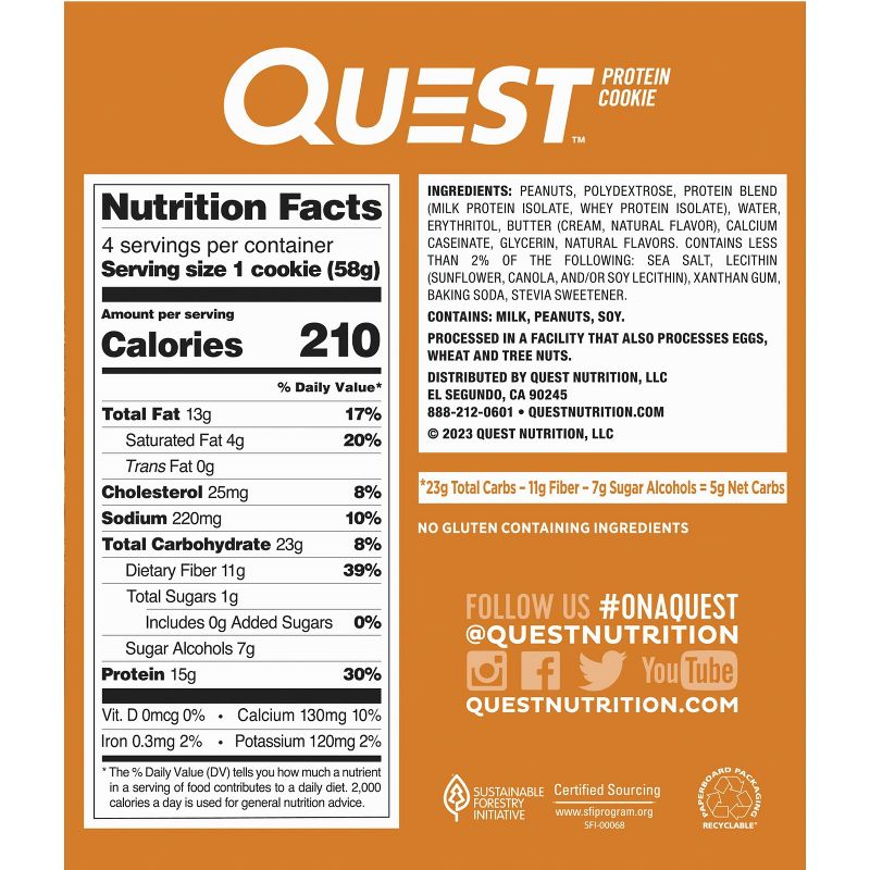 Quest Nutrition Protein Cookie - Peanut Butter , 4 of 11