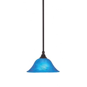Toltec Lighting Any 1 - Light Pendant in  Dark Granite with 10" Blue Italian  Shade - 1 of 1