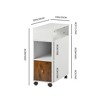 FurnitureR Mobile File Cabinet, Rolling Vertical Filing Cabinet with Drawer & Dual-Sided Storage Shelves, Wooden File Organizer White/Brown - 2 of 4