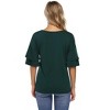 BLUEMING Womens Flutter Elbow Sleeve Shirts V Neck Tee Blouse Pagoda Sleeve T-Shirts Summer Tee Blouse Flowy Tops - 2 of 4