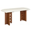 VYNXARIA Modern Double Pedestal 6-Piece Dining Table Set, 4 Upholstered Rattan Back Dining Chairs and Bench for 6 - 4 of 4