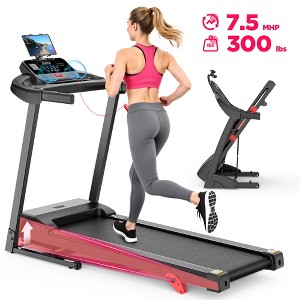 3HP Folding Treadmill for Home with Incline and 300 lb Capacity, APP Control, Compact Walking Running Machine - 1 of 4