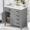 MAYEERTY 36" Bathroom Vanity without Sink Cabinet Base Solid Frame MDF Drawers White - 2 of 4