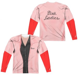 Men's Grease Rizzo Pink Ladies (Frontback Print) Long Sleeve Costume T-Shirt - 1 of 4