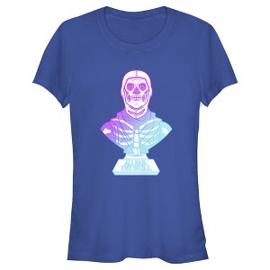 Juniors Womens Fortnite Skull Trooper All Hail Glow T-Shirt - 1 of 4