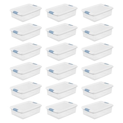 Sterilite Clear Plastic Stackable Storage Container Bin Box Tote with White Latching Lid Organizing Solution for Home & Classroom