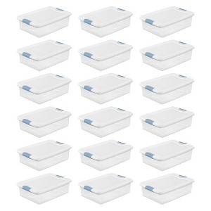 Sterilite Clear Plastic Stackable Storage Container Bin Box Tote with White Latching Lid Organizing Solution for Home & Classroom - 1 of 4