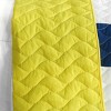 Slickblue Handmade Full/Queen Quilt Set, 100% TC Fabric, Patchwork Geometric Design, Yellow/Blue, 3-Piece Set - 2 of 4