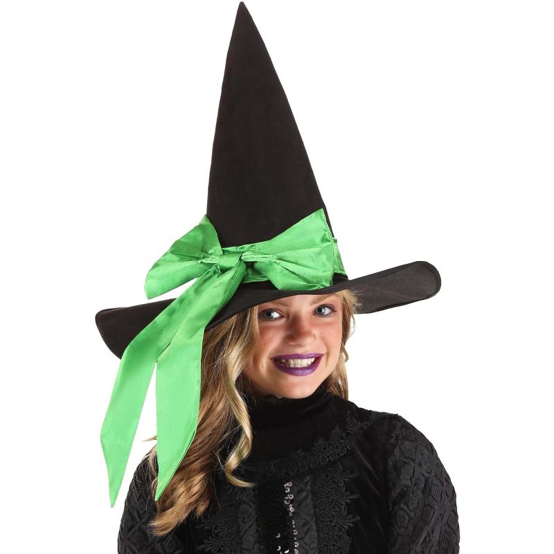 HalloweenCostumes.com    Custom Color Kid's Witch Hat, Black, 2 of 3